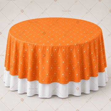 Orange Polka Dot Party Table Overlay Pack of 6