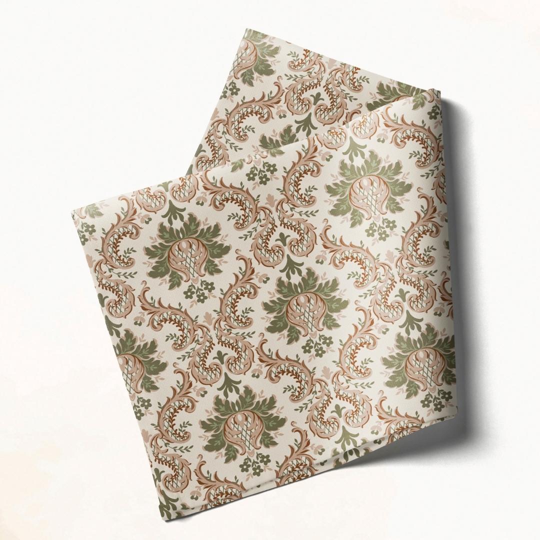 Olive Vintage Damask: Napkins 18" X 18" - Pack Of 20