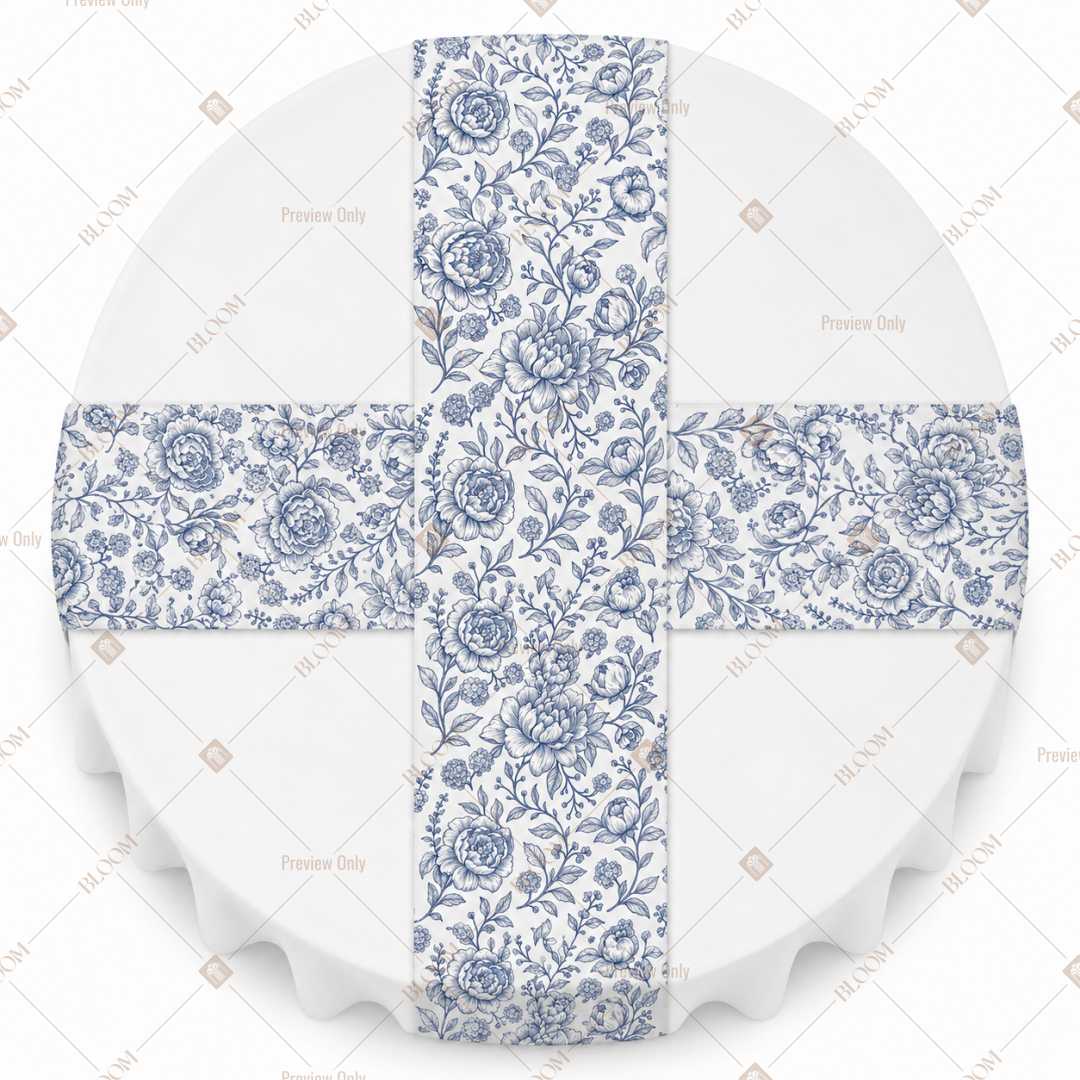 Blue Floral Vine Table Runner Pack Of 12