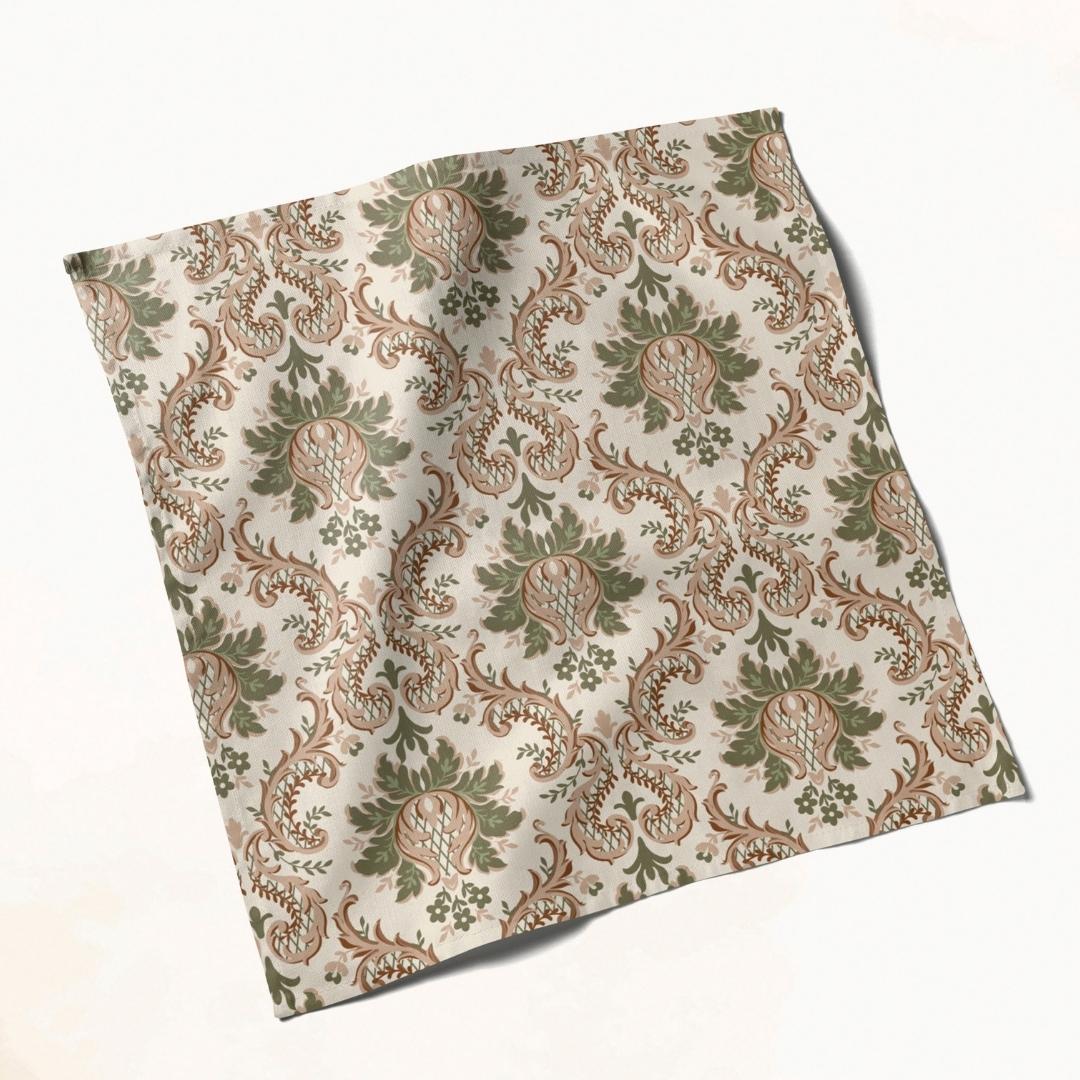Olive Vintage Damask: Napkins 18" X 18" - Pack Of 20