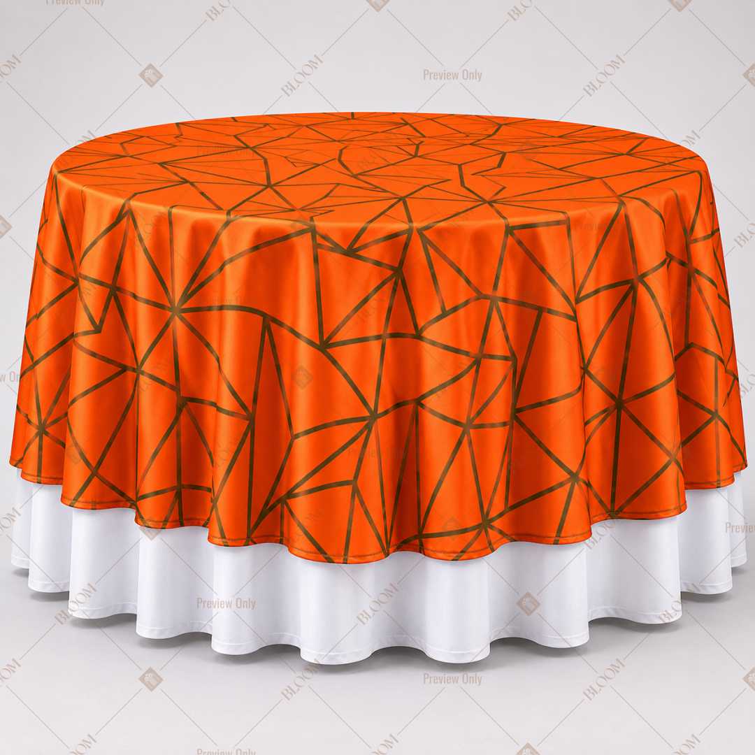 Orange Geometric Luxe Table Overlay Pack of 6