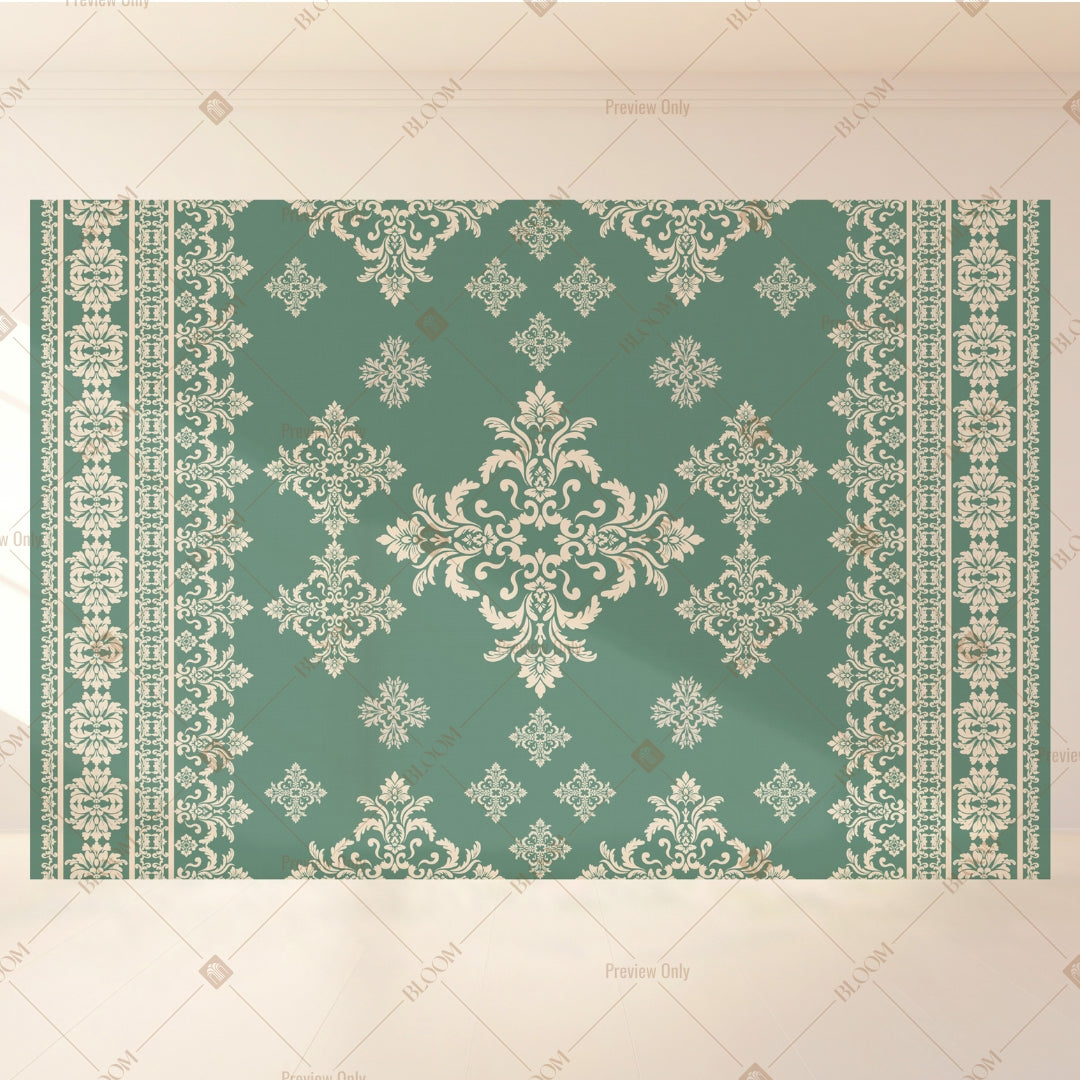Sage Damask Pattern Portrait Rectangle Backdrop