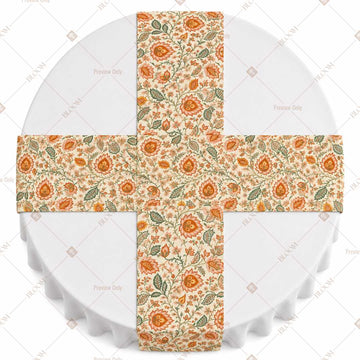 Orange Floral Medallion Table Runner Pack Of 12