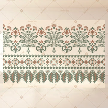 Boho Floral Border Portrait Rectangle Backdrop