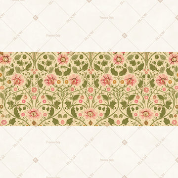 Floral Vine Pattern Border Wide Backdrop