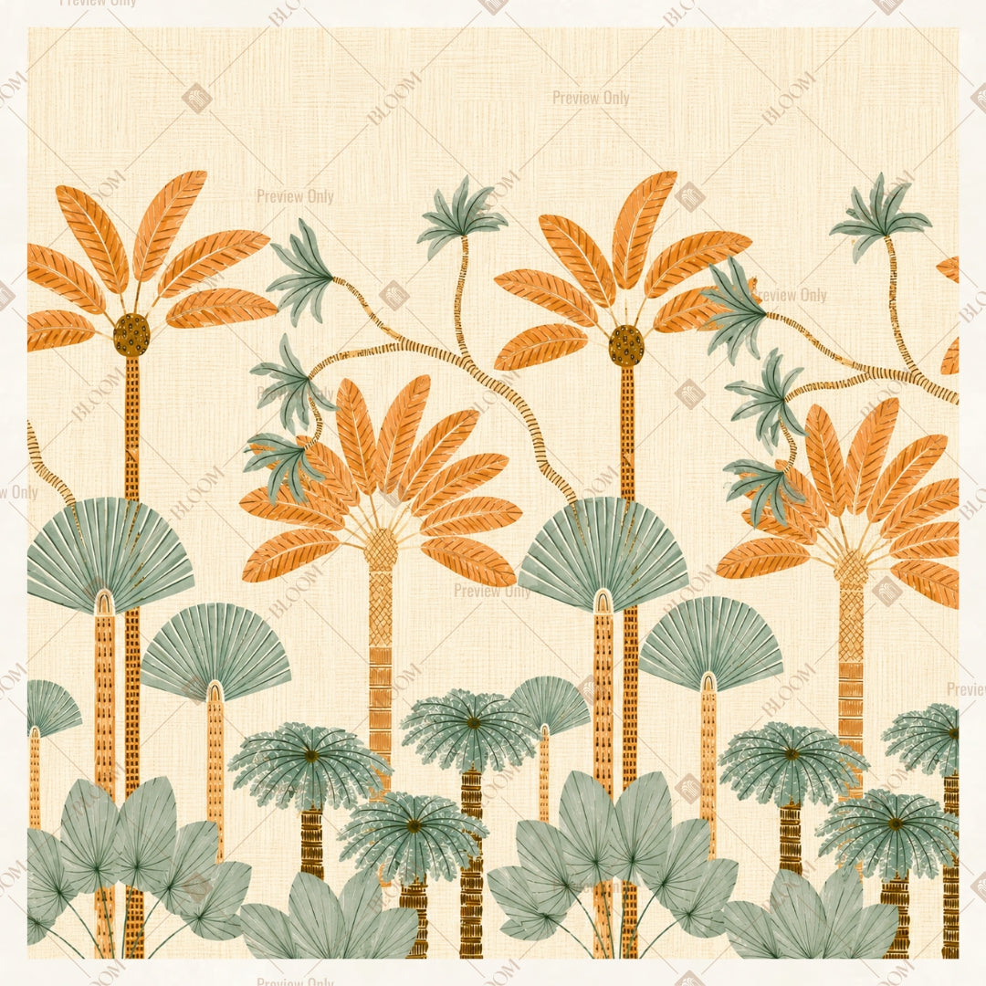 Desert Palm Tree Pattern Square Backdrop