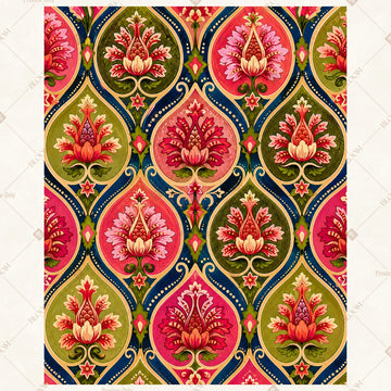 Lotus Floral Pattern Portrait Rectangle Backdrop
