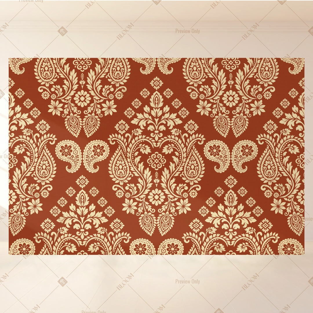Rustic Damask Ornament Portrait Rectangle Backdrop
