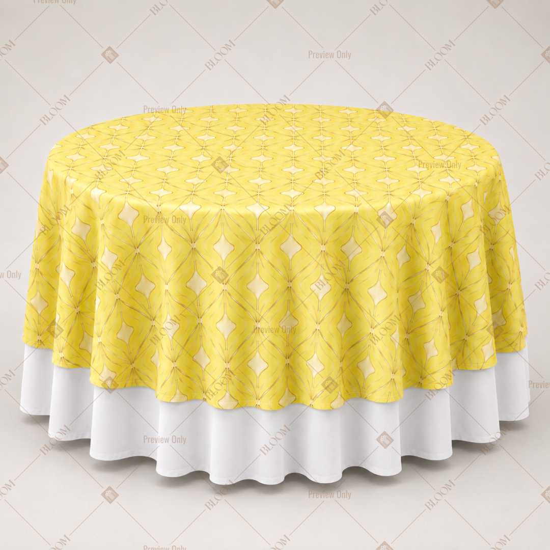 Yellow Polka Dot Table Overlay Pack of 6