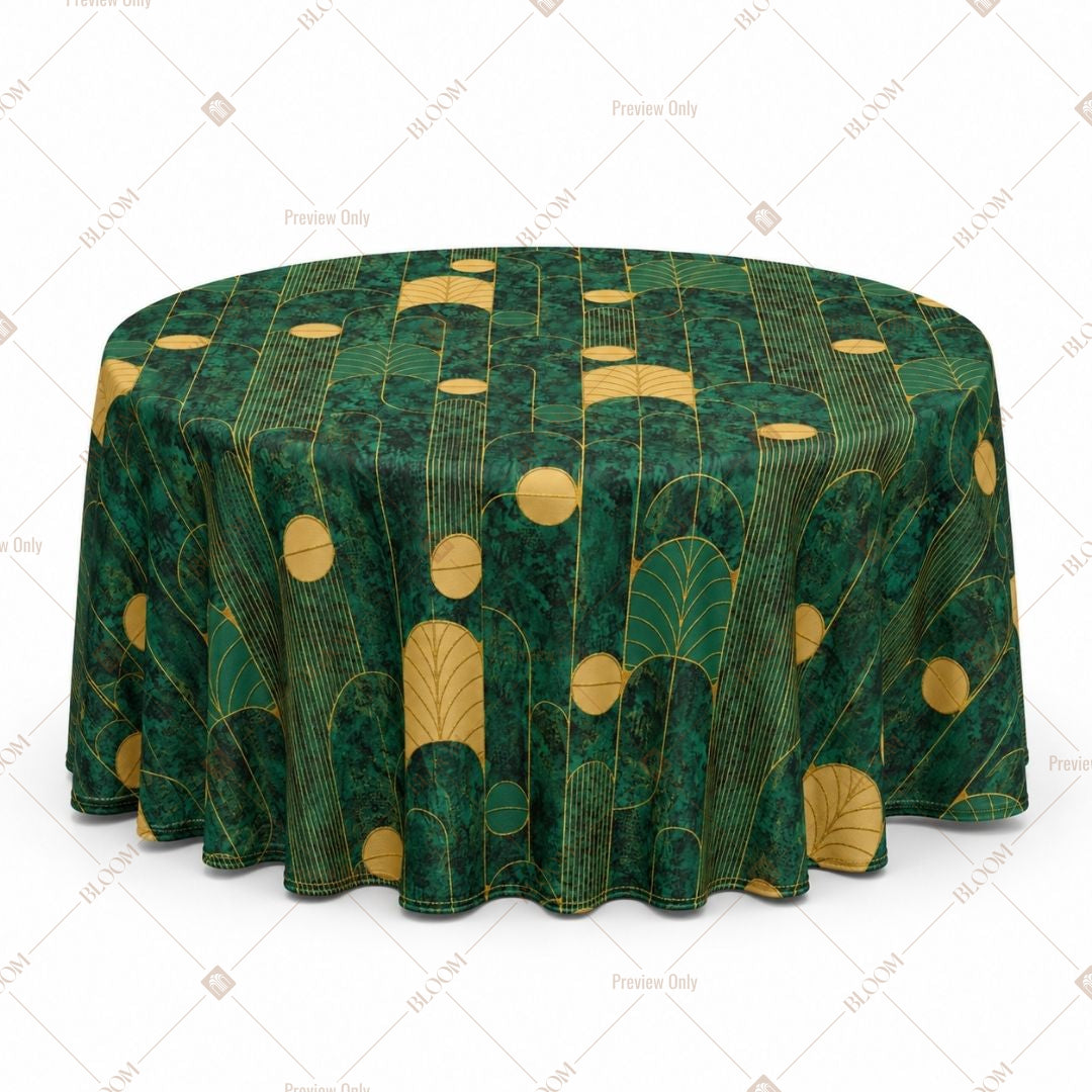 Green Gold Motif Table Cover Pack Of 6