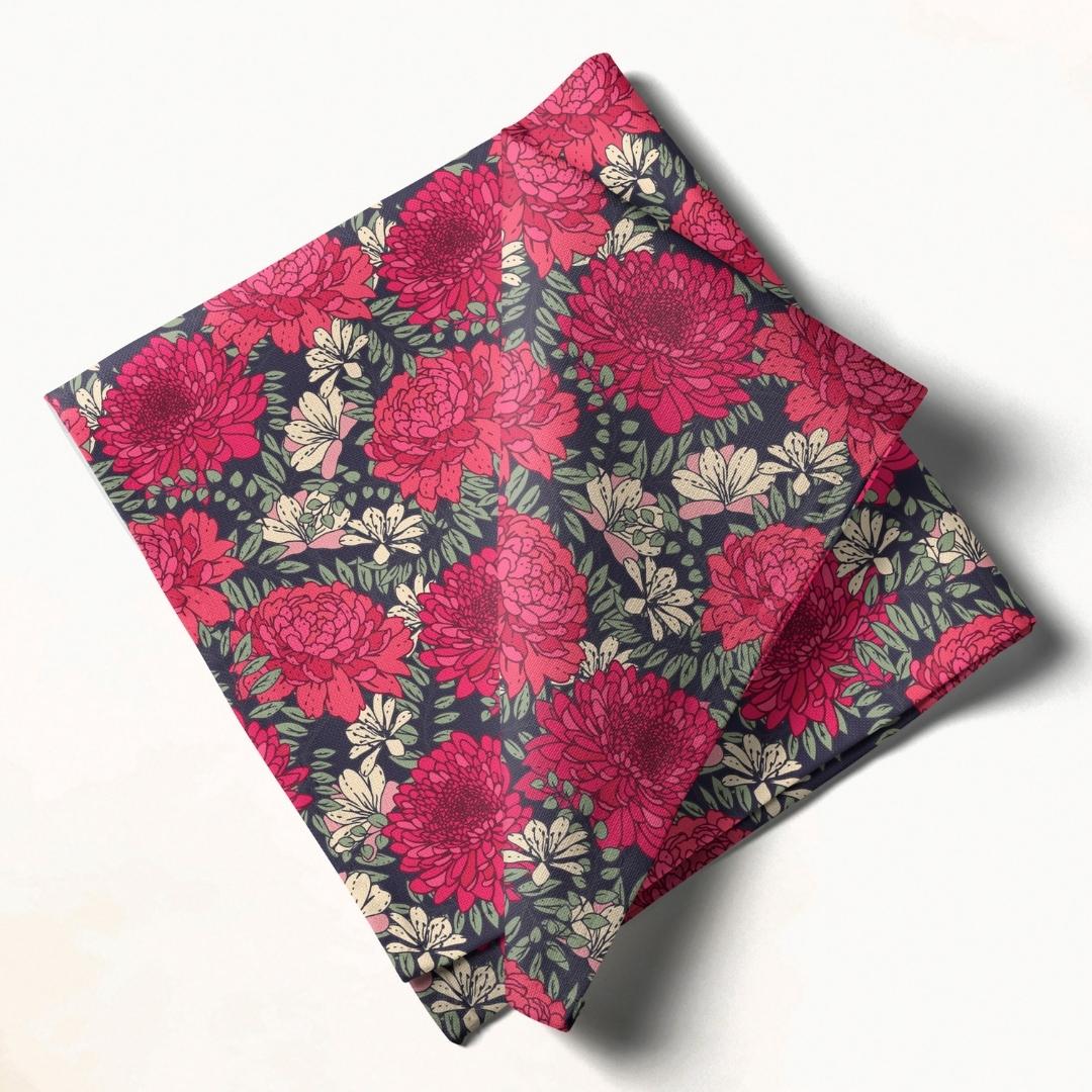 Ruby Floral Charm: Napkins 18" X 18" - Pack Of 20