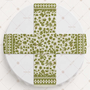 Olive Floral Trellis Table Runner Pack Of 12