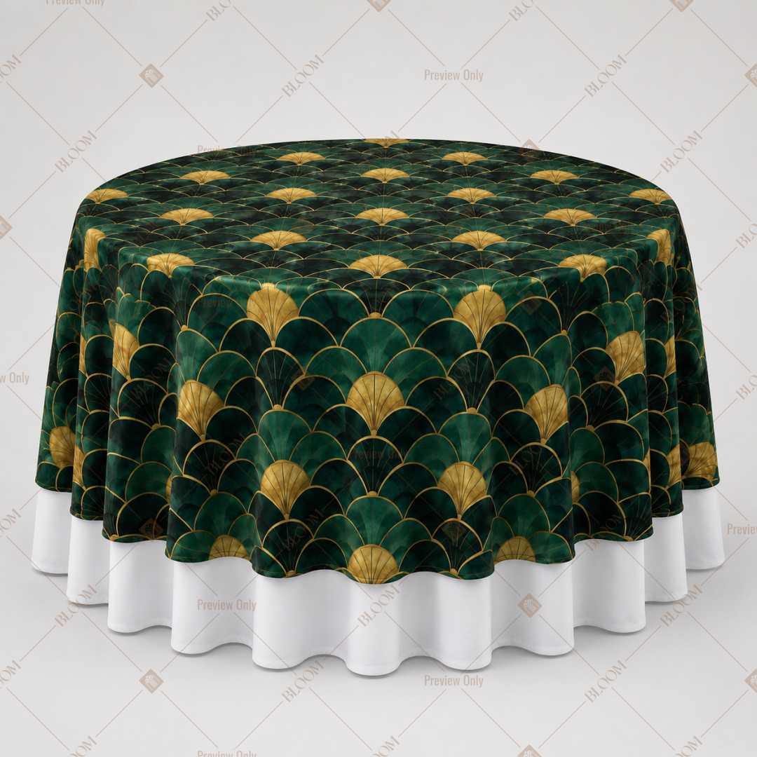 Emerald Gold Art Deco Table Overlay Pack of 6