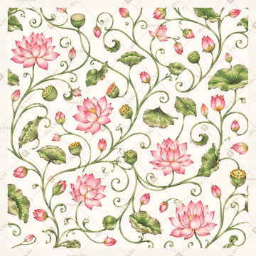 Pink Floral Vine Pattern Square Backdrop