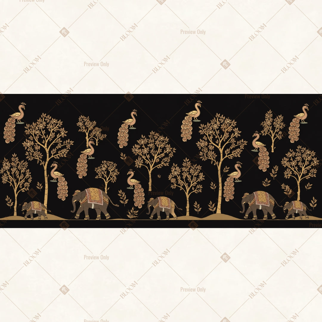 Royal Heritage Wildlife Pattern Wide Backdrop