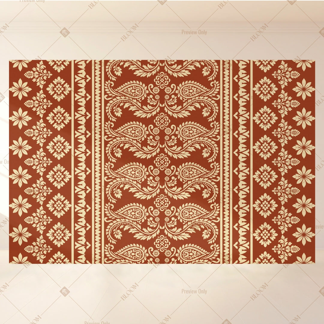 Royal Red Paisley Portrait Rectangle Backdrop