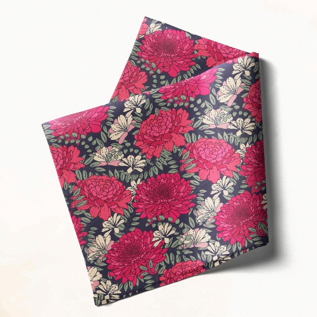 Ruby Floral Charm: Napkins 18" X 18" - Pack Of 20