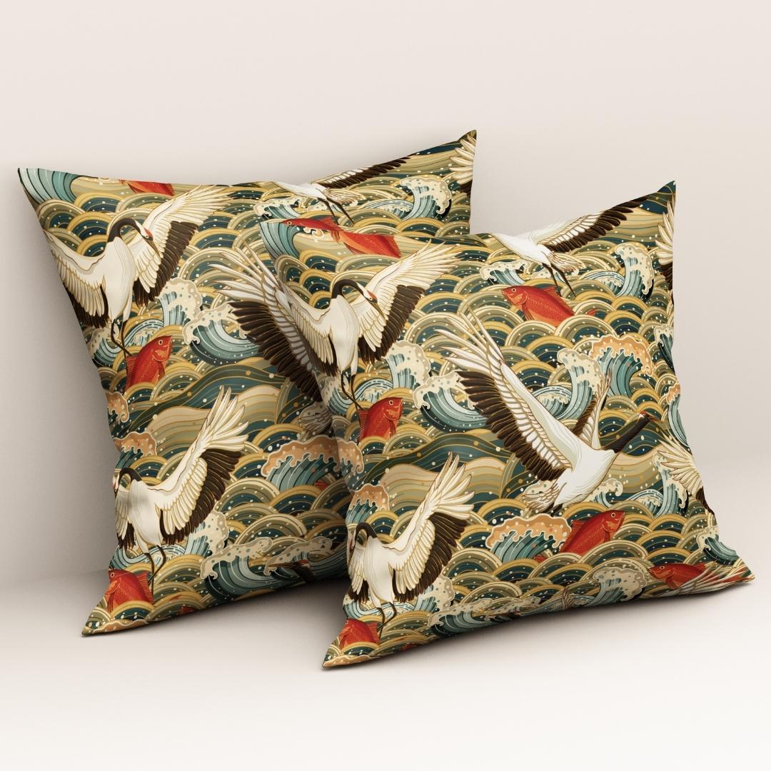 Ocean Crane Majesty: Cushion Cover - Pack of 12