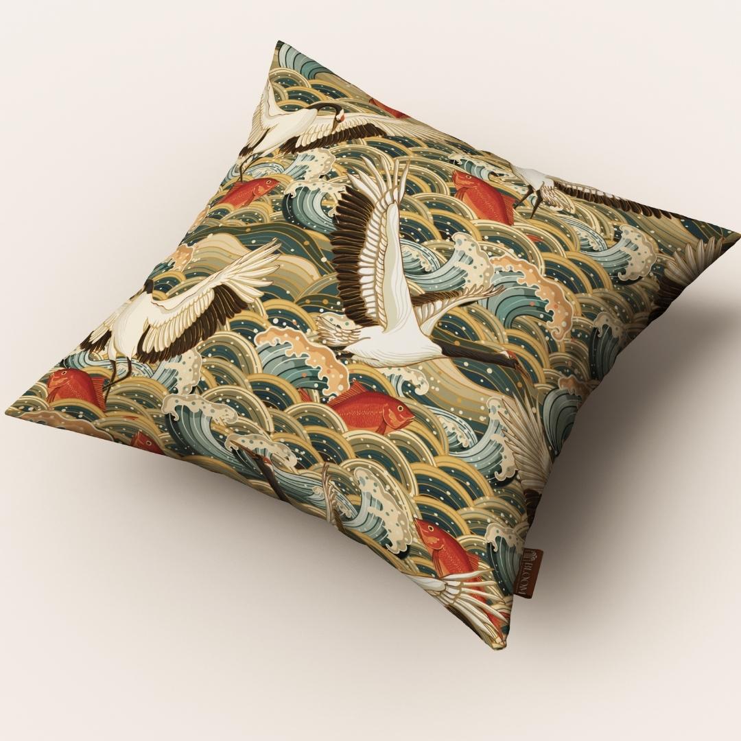 Ocean Crane Majesty: Cushion Cover - Pack of 12