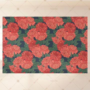 Coral Floral Garden Portrait Rectangle Backdrop