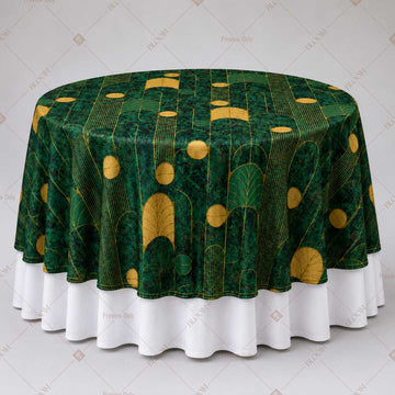 Emerald Gold Polka Dot Table Overlay Pack of 6