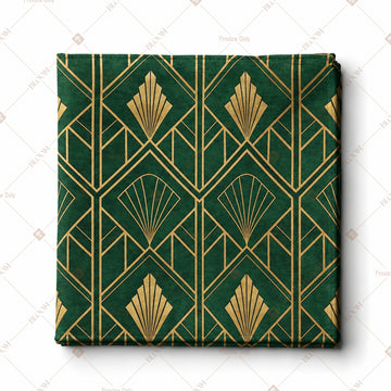 Green Art Deco Palm Pattern Design