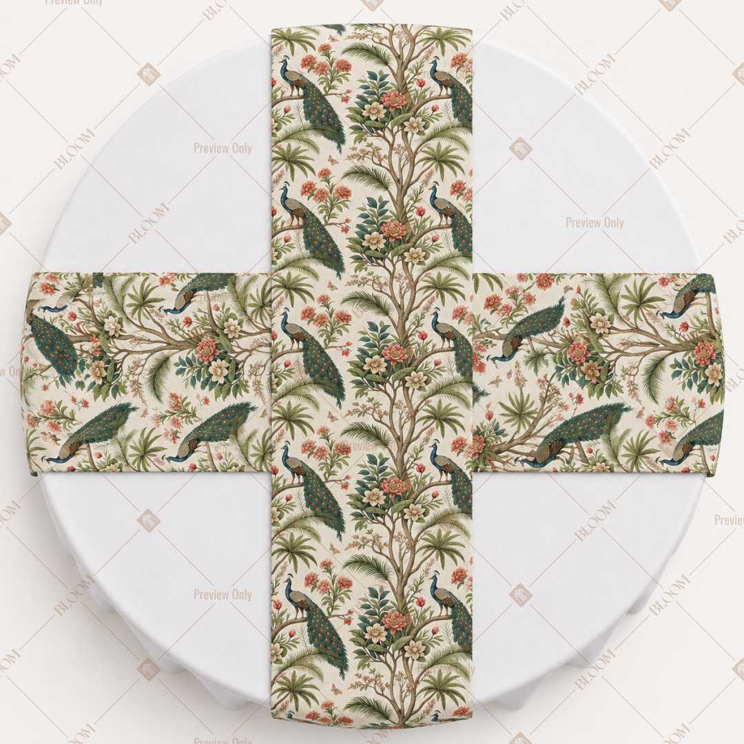 Tropical Botanical Leaf Table Runner Pack Of 12