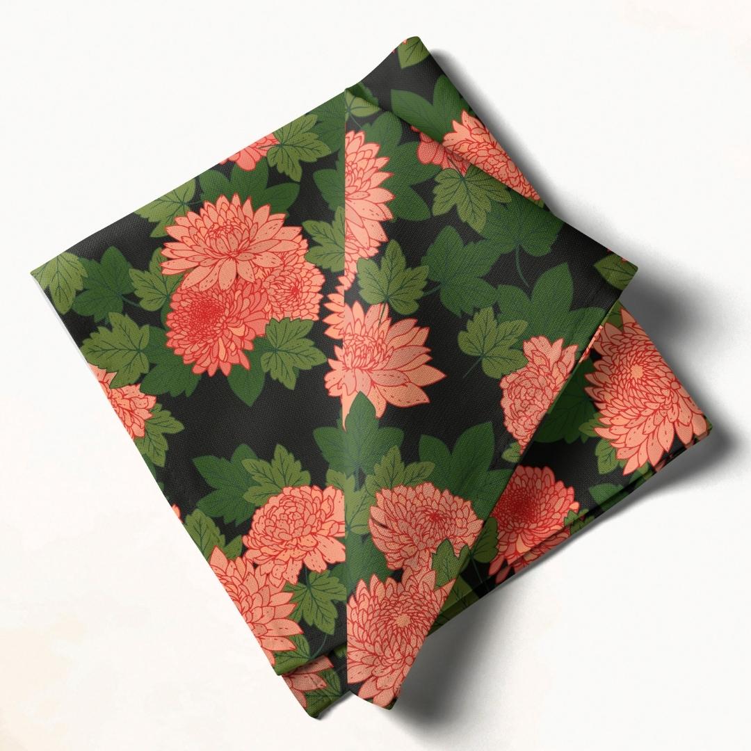 Coral lush green Elegance: Napkins 18" X 18" - Pack Of 20