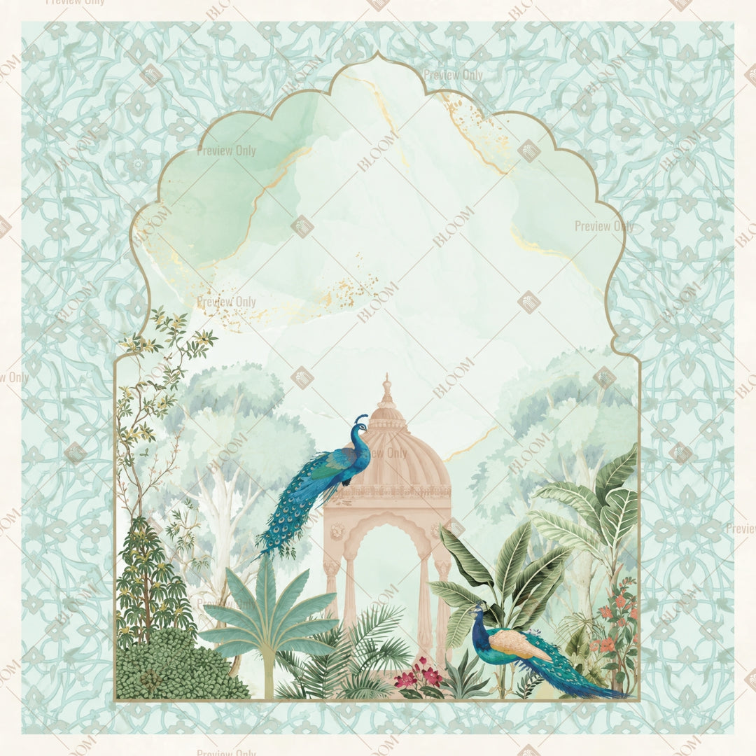 Mint Botanical Arch Square Backdrop