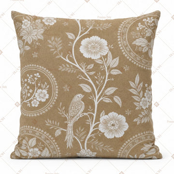 Beige Floral Damask Cushion Cover Pack of 12