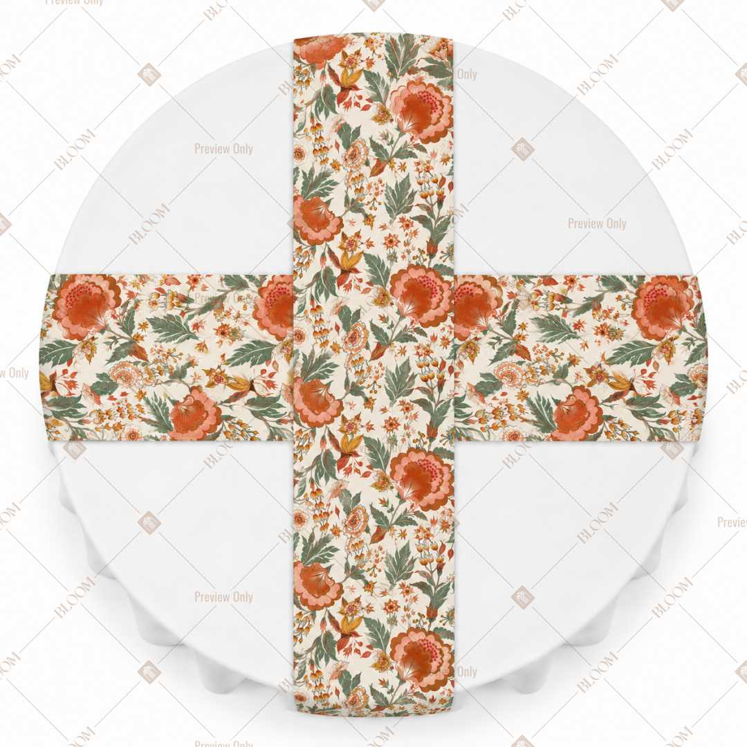 Orange Floral Vine Table Runner Pack Of 12