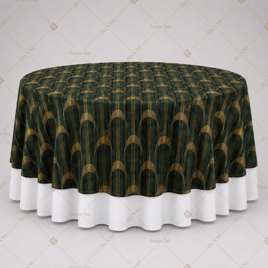 Dark Green Art Deco Table Overlay Pack of 6