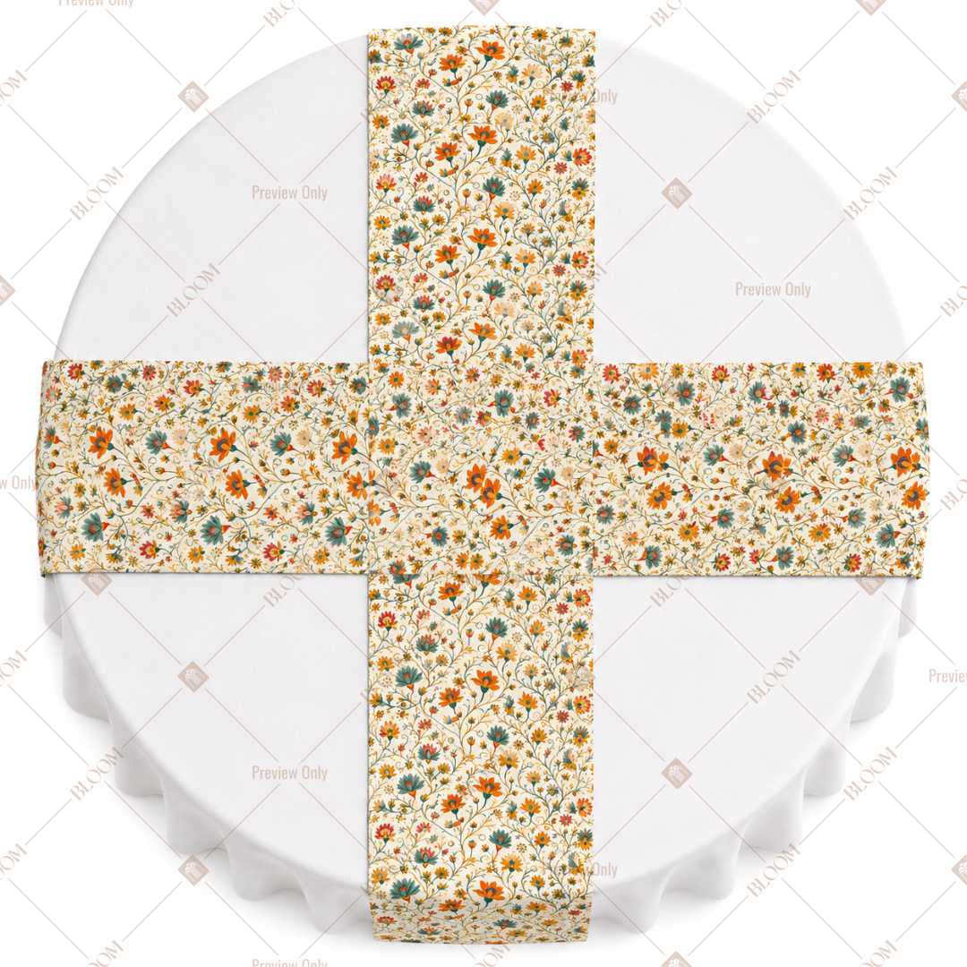 Mustard Floral Vine Table Runner Pack Of 12