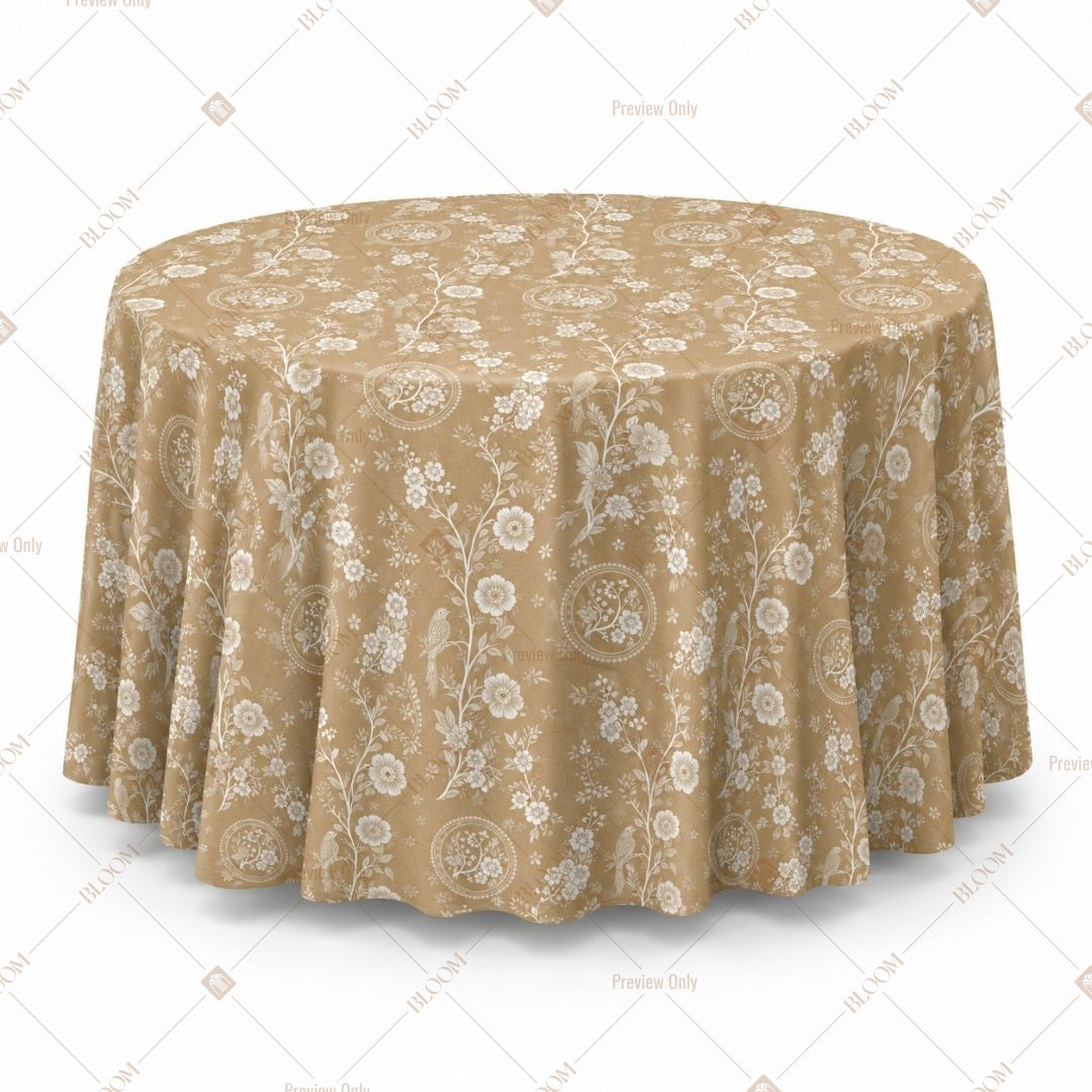 Beige Gold Motif Table Cover Pack Of 6