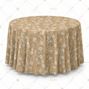 Beige Gold Motif Table Cover Pack Of 6