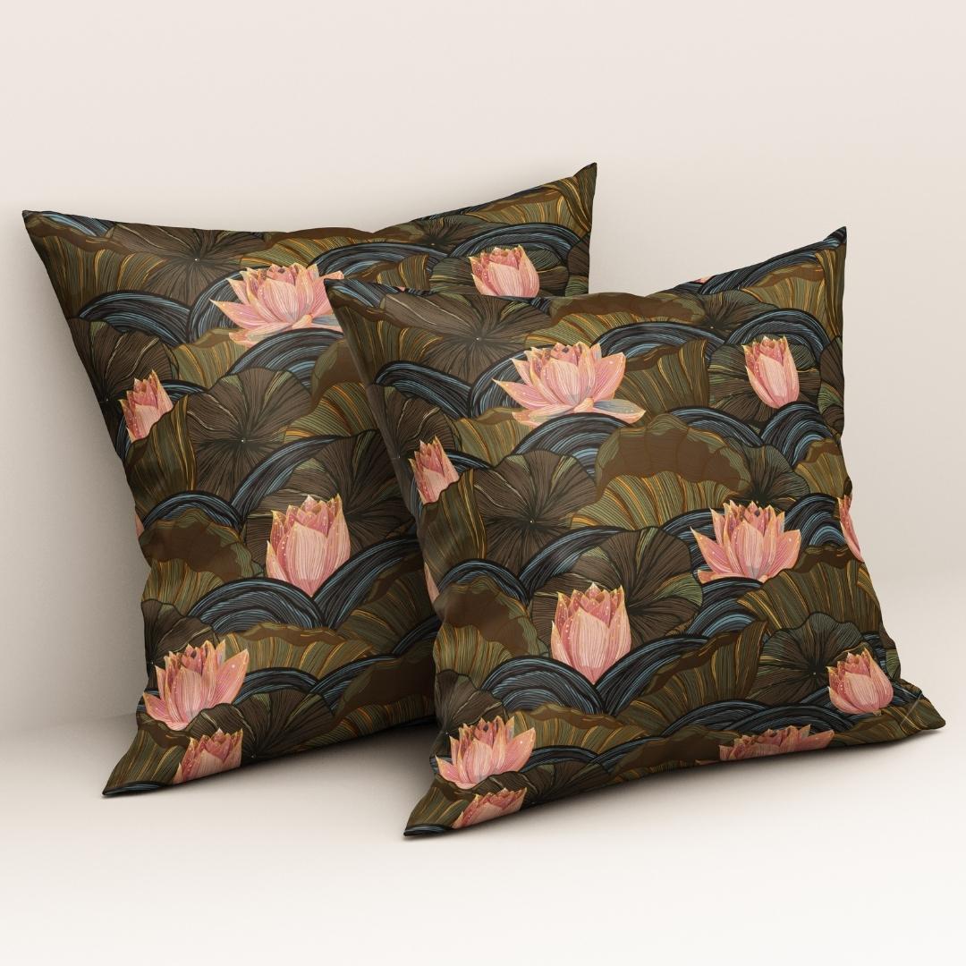 Twilight Lotus Serenity: Cushion Cover - Pack of 12