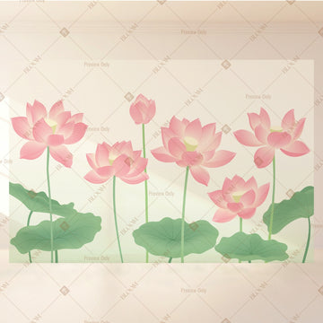 Pink Lotus Watercolor Portrait Rectangle Backdrop