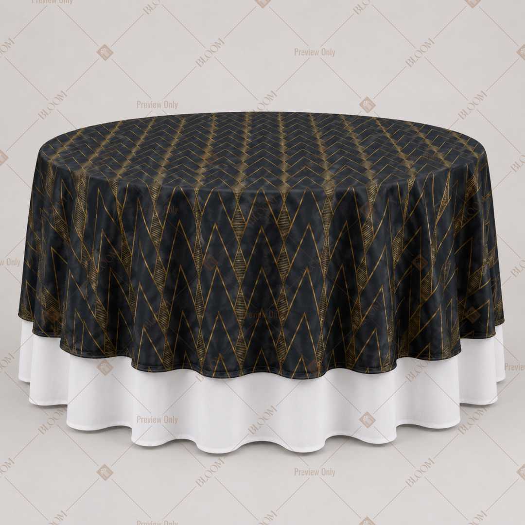 Charcoal Gold Geometric Table Overlay Pack of 6