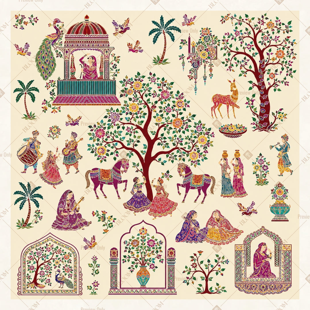 Heritage Tree of Life Pattern Square Backdrop