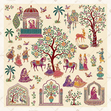 Heritage Tree of Life Pattern Square Backdrop