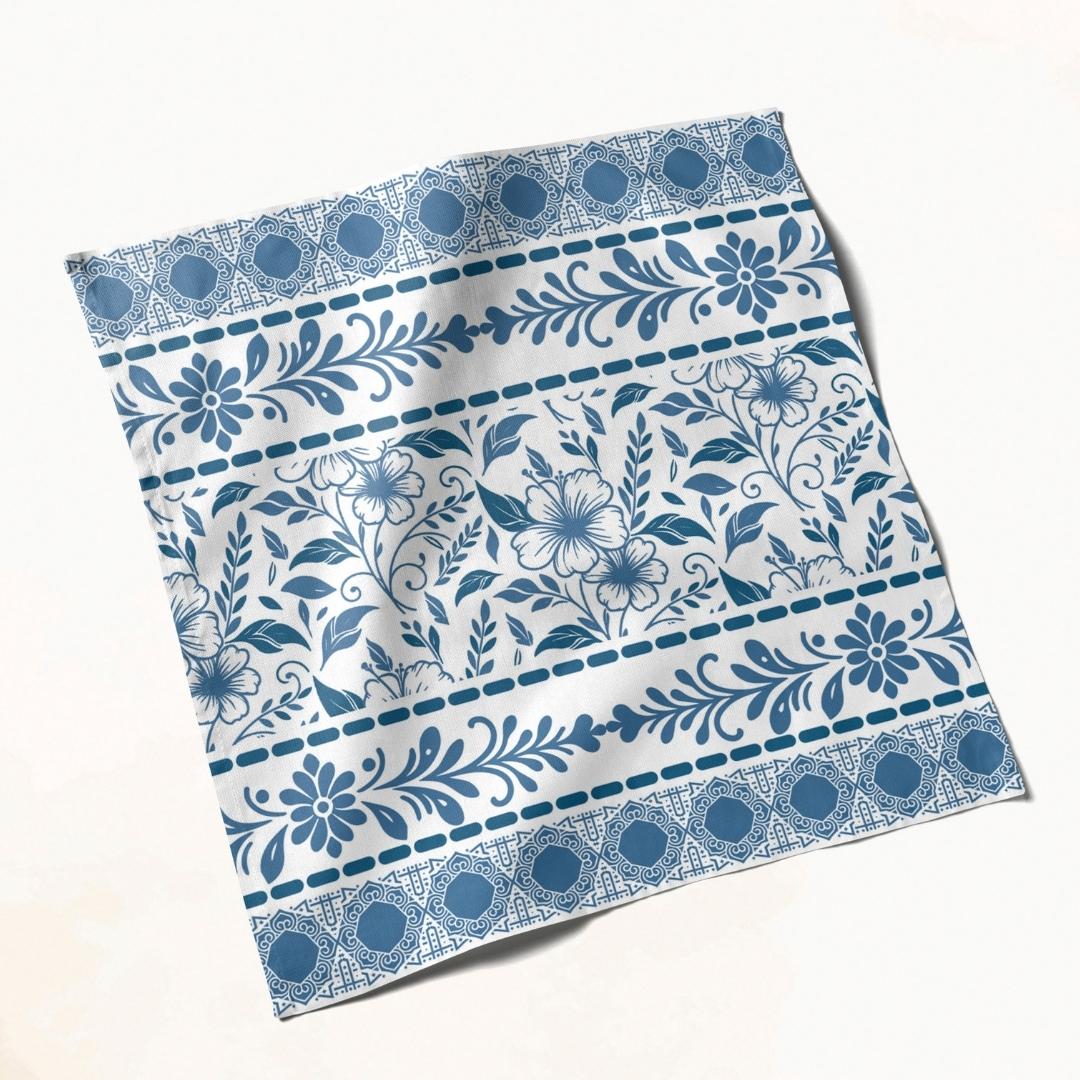 Blue Heritage Floral: Napkins 18" X 18" - Pack Of 20