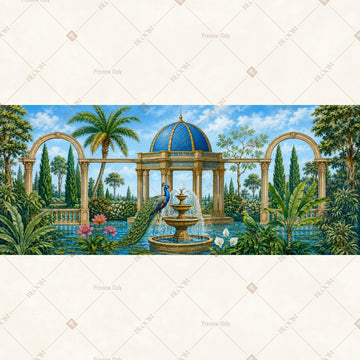 Blue Palace Reflection Panorama Wide Backdrop