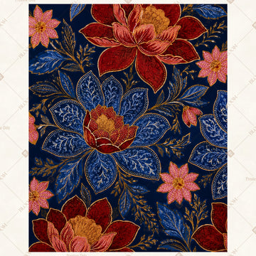 Midnight Floral Garden Portrait Rectangle Backdrop