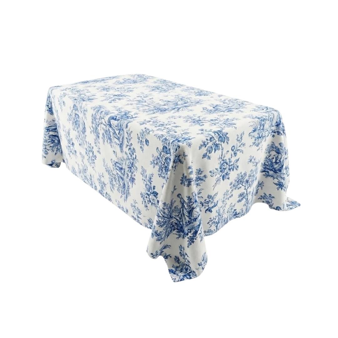 Blue Toile Vintage Sketch Rectangle Table Cover - Pack Of 6