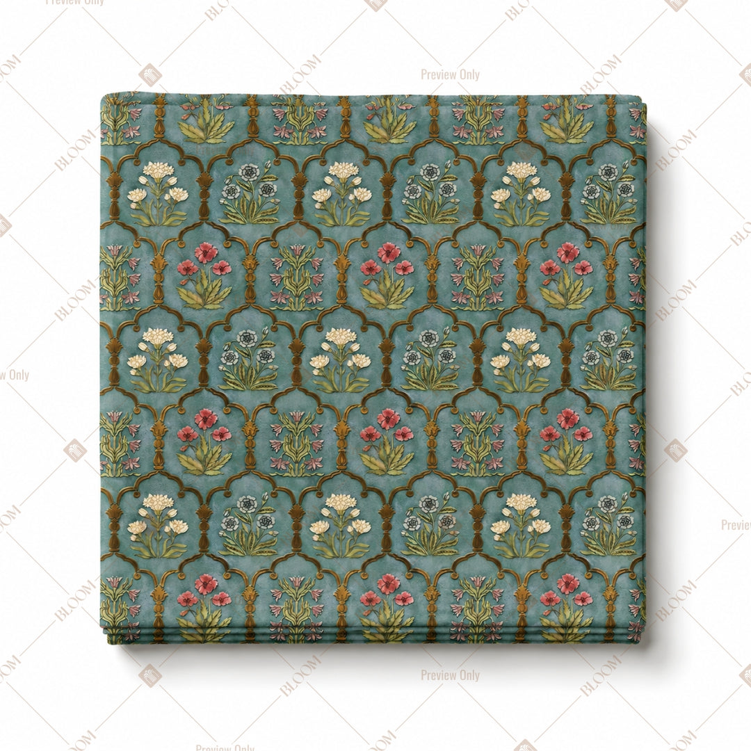Blue Hexagon Motif Pattern Design