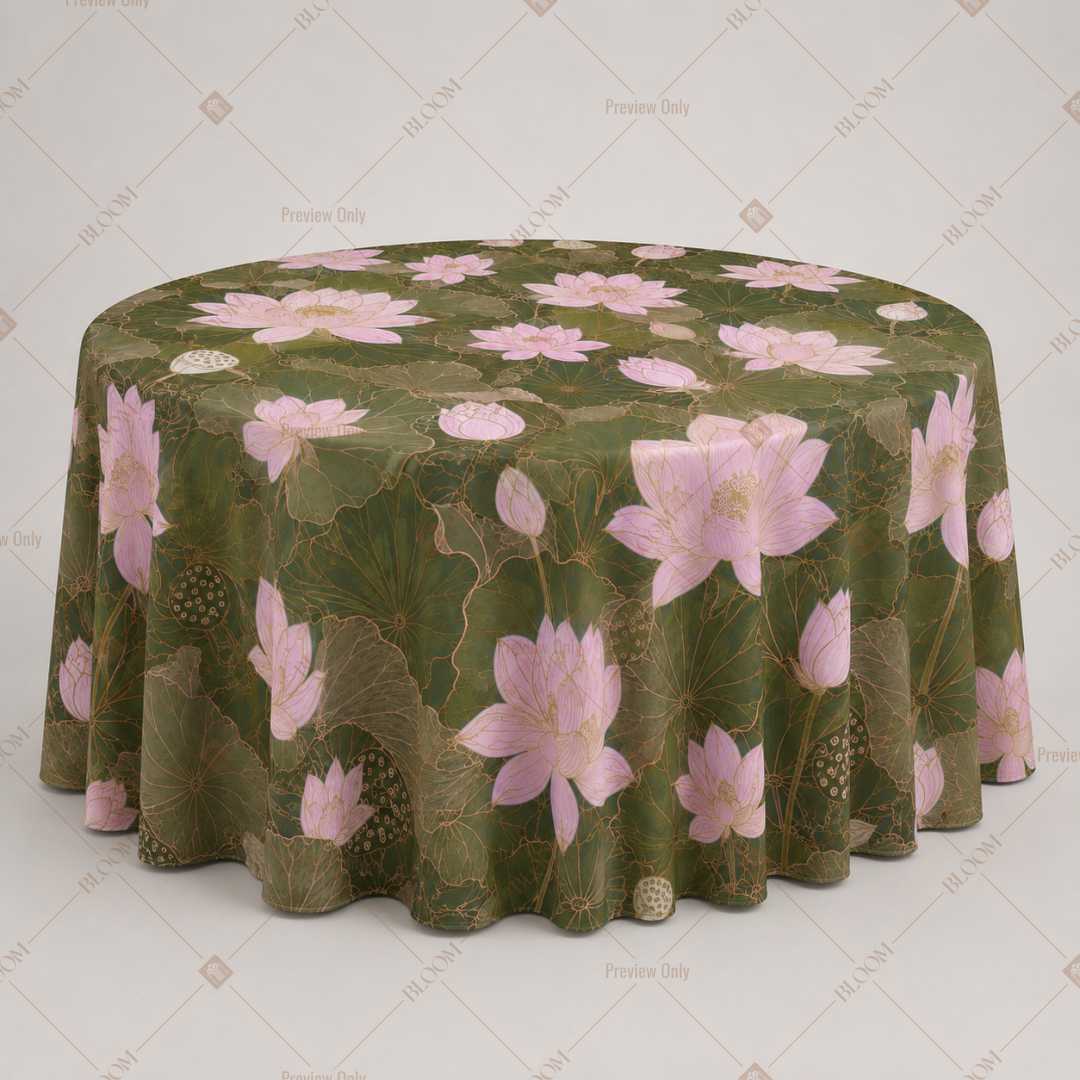 Olive Pink Lotus Floral Table Cover Pack Of 6