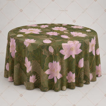 Olive Pink Lotus Floral Table Cover Pack Of 6
