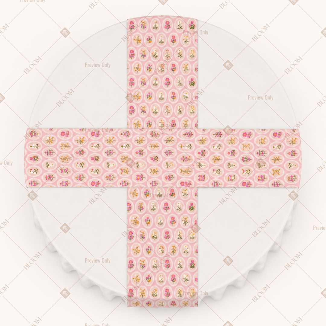 Pink Floral Dot Table Runner Pack Of 12
