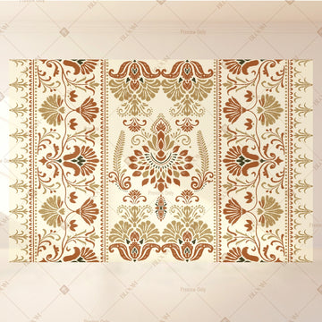 Beige Baroque Floral Portrait Rectangle Backdrop