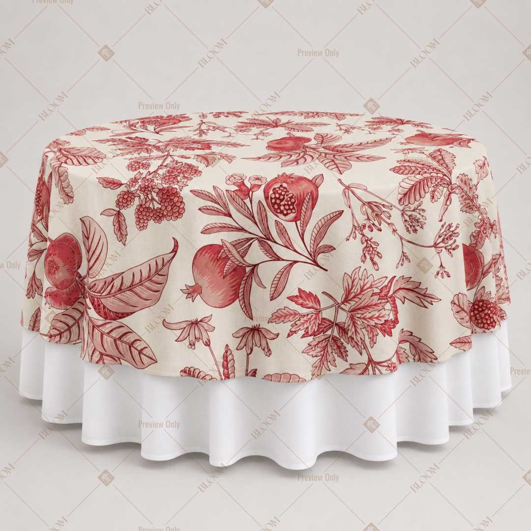 Vintage Red Tropical Floral Table Overlay Pack of 6